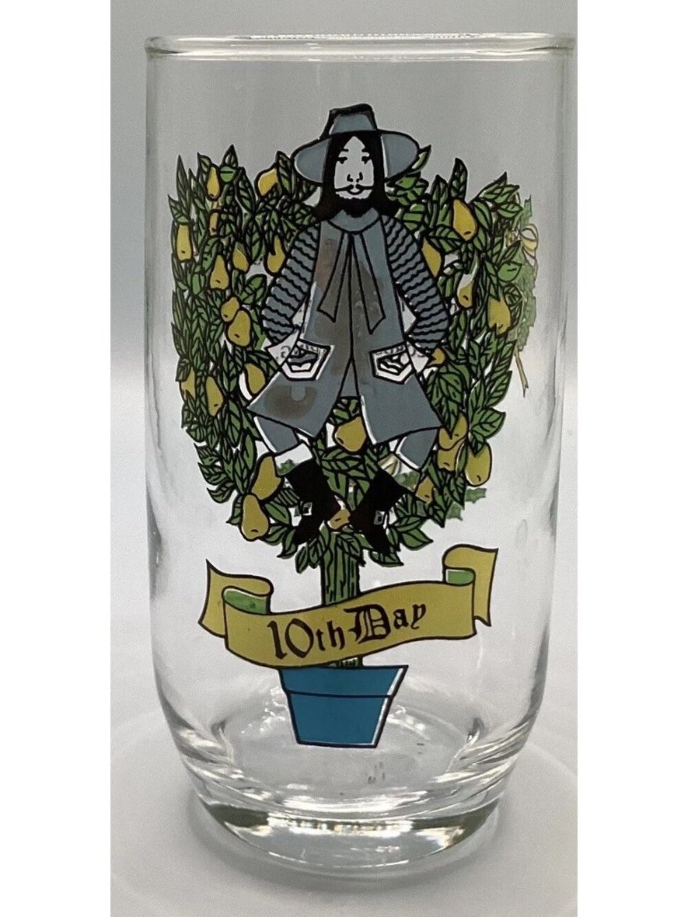 Vintage 12 days of Christmas 10th Day Tumbler Indiana Glass 12 Oz